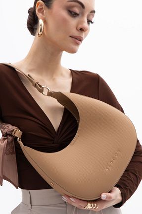 کیف دوشی قهوه ای زنانه چرم مصنوعی Sisley - کد 930250338