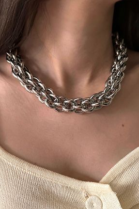 گردنبند استیل ( فولاد ) طوسی زنانه استیل (فولاد) Okko Store - کد 930254743