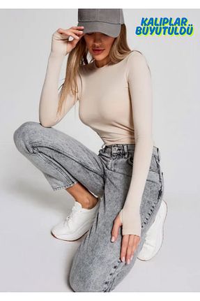 بادی اسپرت بژ زنانه پنبه ای blck & premium - کد 900792206