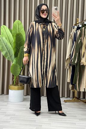 ست بالاتنه و پائین تنه حجاب مشکی زنانه سایز بزرگ Mercan - کد 930283817