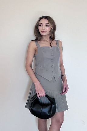 ست بالاتنه و پائین تنه طوسی زنانه بافتنی Modamesta - کد 930277328