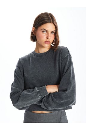 سوئیشرت طوسی زنانه چاپی LC Waikiki - کد 930422274