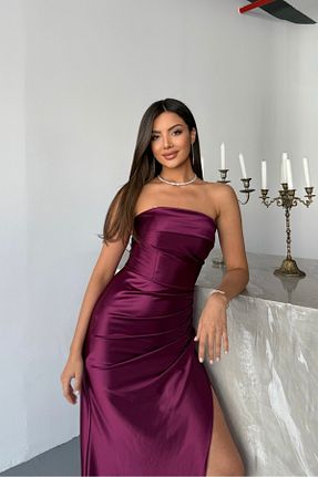 لباس مجلسی و فارغ التحصیلی رنگی زنانه ساتن İyem Abiye - کد 930298935