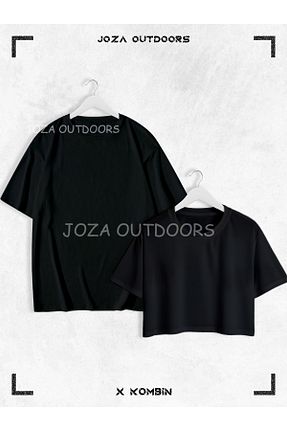 تیشرت مشکی زنانه اورسایز Joza Outdoors - کد 929950529