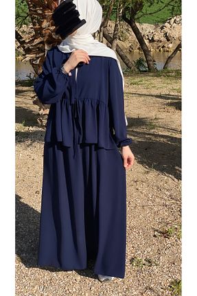 ست بالاتنه و پائین تنه حجاب سرمه ای زنانه سایز بزرگ NAKŞİDİL - کد 930319352