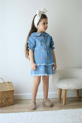ست بالاتنه و پائین تنه آبی بچه گانه جین Canlook - کد 930438629