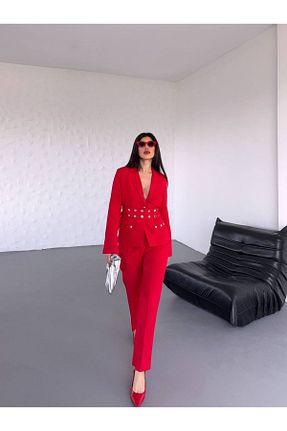 ست بالاتنه و پائین تنه قرمز زنانه بافتنی Bella Breeze - کد 930436742