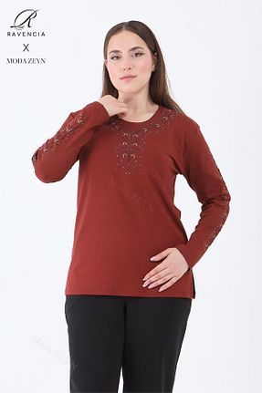 بلوز نارنجی زنانه گلدار Ravencia - کد 930318324