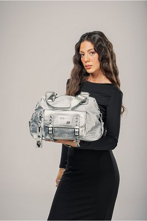 کیف دوشی طوسی زنانه چرم مصنوعی ÇÇS - کد 930334050