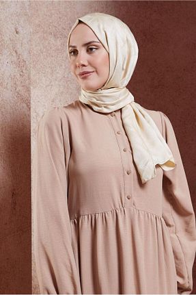 شال بژ زنانه پلی استر Alvina - کد 856845652