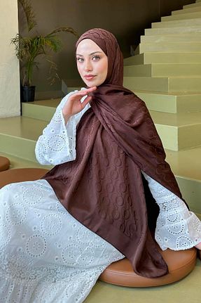 شال قهوه ای زنانه lamelif - کد 930343887