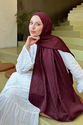 شال زرشکی زنانه lamelif - کد 930343892