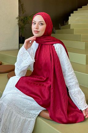 شال زرشکی زنانه lamelif - کد 930343895