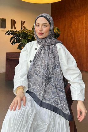 شال قهوه ای زنانه lamelif - کد 930343901