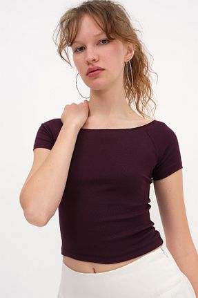 تیشرت طوسی زنانه اسلیم فیت Addax - کد 930344175