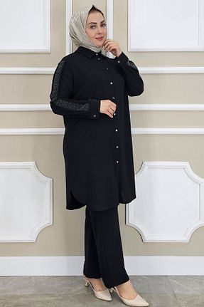 ست بالاتنه و پائین تنه حجاب مشکی زنانه رگولار PYS - کد 930351915