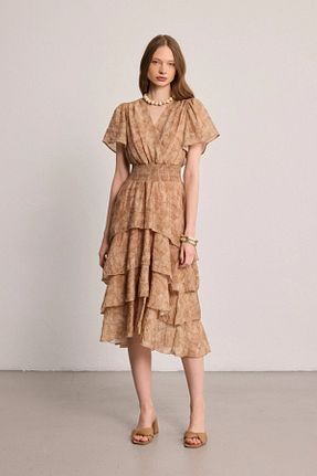لباس قهوه ای زنانه بافتنی Gusto - کد 930360545
