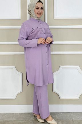 ست بالاتنه و پائین تنه حجاب بنفش زنانه رگولار PYS - کد 930363571