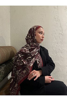 شال زرشکی زنانه پنبه پلی استر MİRSOY SCARF - کد 895717005