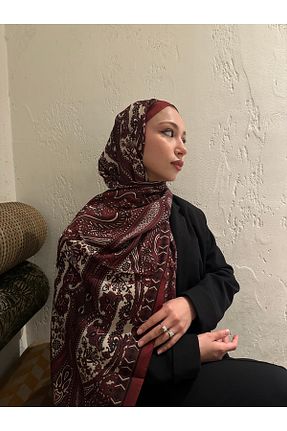 شال زرشکی زنانه پنبه پلی استر MİRSOY SCARF - کد 895148778