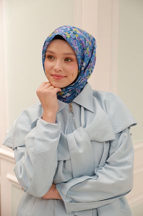 روسری آبی پنبه ای Silk Home - کد 930472971