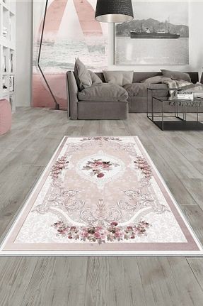 فرش صورتی زیره ضد لغزش df home - کد 818395019