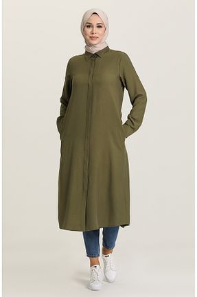 تونیک حجاب خاکی زنانه ویسکون sefamerve - کد 834610238