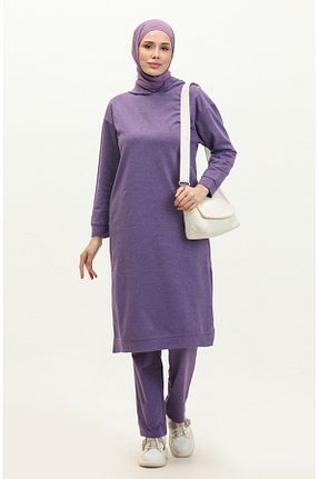 تونیک حجاب بنفش زنانه پنبه ای sefamerve - کد 834609675