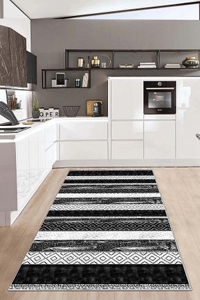 فرش آشپزخانه مشکی پلی استر Hülya Home - کد 897483554