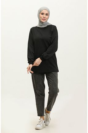 سوئیشرت حجاب مشکی زنانه پنبه ای sefamerve - کد 836069527