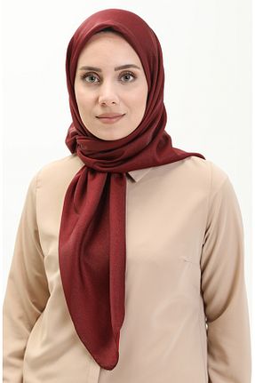 روسری زرشکی پلی استر sefamerve - کد 837976055
