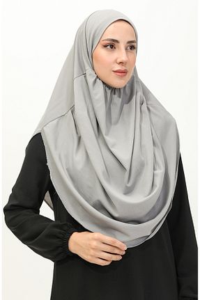 روسری طوسی پلی استر sefamerve - کد 837976117