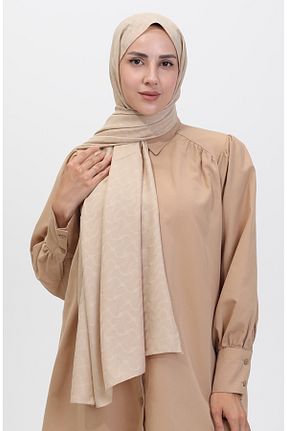 روسری بژ پلی استر sefamerve - کد 847817962