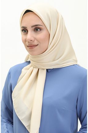 روسری بژ پلی استر sefamerve - کد 845922397