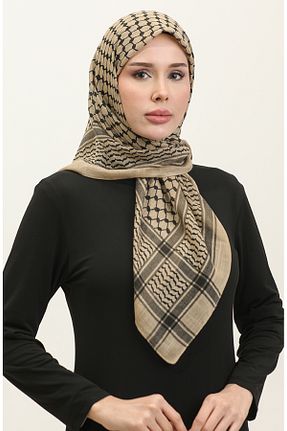 روسری بژ پنبه ای sefamerve - کد 837976572