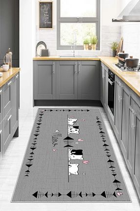 فرش آشپزخانه مشکی پلی استر df home - کد 765732919