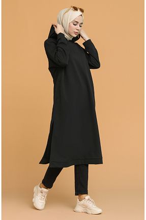 تونیک حجاب مشکی زنانه پنبه ای sefamerve - کد 834608944
