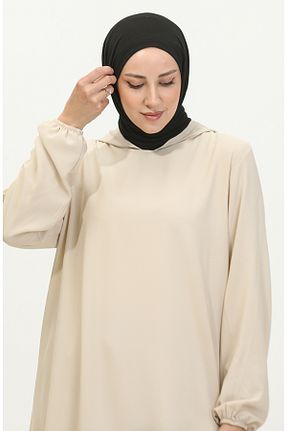 تونیک حجاب بژ زنانه پنبه ای sefamerve - کد 836078154