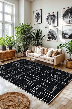 فرش مشکی زیره ضد لغزش df home - کد 899684046