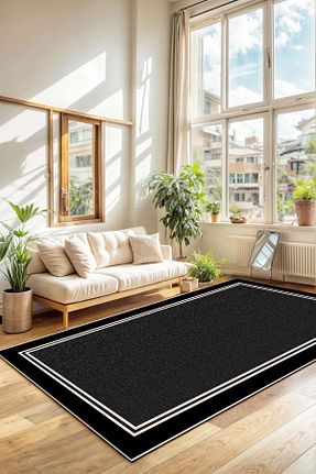 فرش مشکی زیره ضد لغزش Hülya Home - کد 898603716
