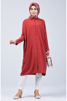 تونیک حجاب قهوه ای زنانه ویسکون sefamerve - کد 834610089
