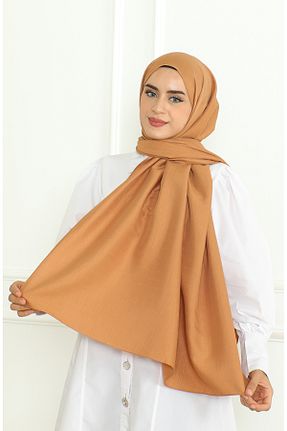 روسری قهوه ای پلی استر sefamerve - کد 857830633