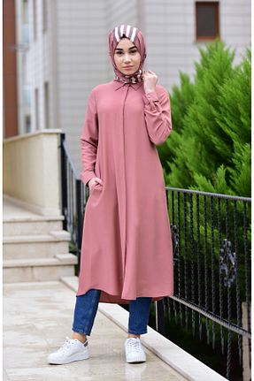 تونیک حجاب صورتی زنانه ویسکون sefamerve - کد 834609794