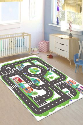 فرش بچه گانه سبز پلی استر Hülya Home - کد 825551514