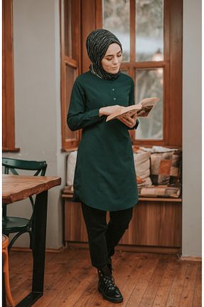 تونیک حجاب سبز زنانه پلی استر sefamerve - کد 834609795