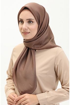 روسری قهوه ای پلی استر sefamerve - کد 845922379