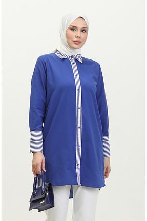 تونیک حجاب سرمه ای زنانه ویسکون sefamerve - کد 834610158