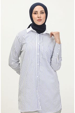 تونیک حجاب سرمه ای زنانه ویسکون sefamerve - کد 834609808
