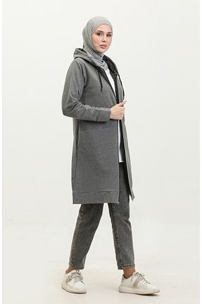 سوئیشرت حجاب طوسی زنانه پنبه ای sefamerve - کد 836068219