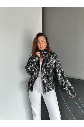 کاپشن مشکی زنانه رگولار QİMYA BUTİK - کد 930367849